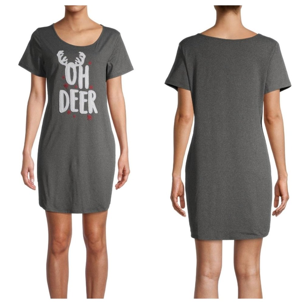 Secret Treasures Women's "Oh Deer" Sleep Shirt Holiday Ladies Size‎ Small/Medium
